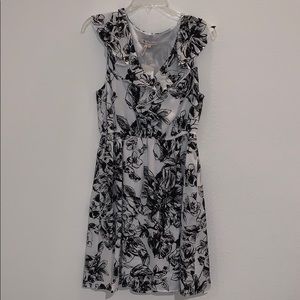 BCBGeneration Black & White Floral Print Dress